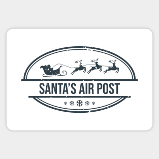 Santa Claus North Pole Post Stamp Merry Christmas Magnet